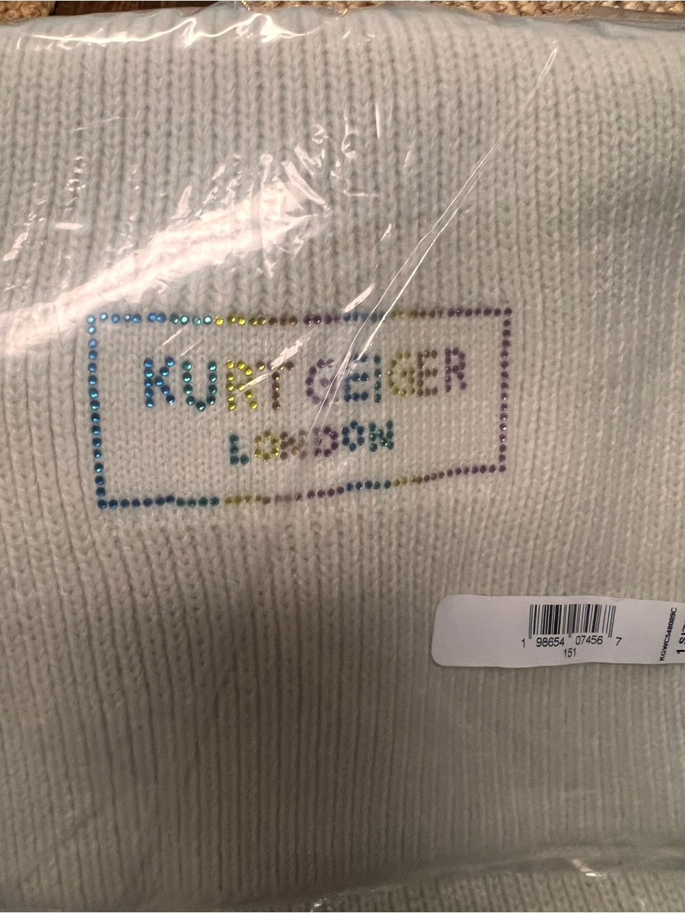 Kurt Geiger Bone Crystal Logo Scarf - Picture 4 of 4